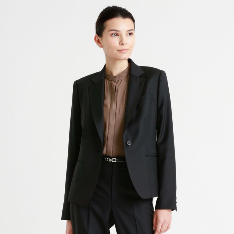 ウーステッドウール テーラードジャケット（シングル1つボタン