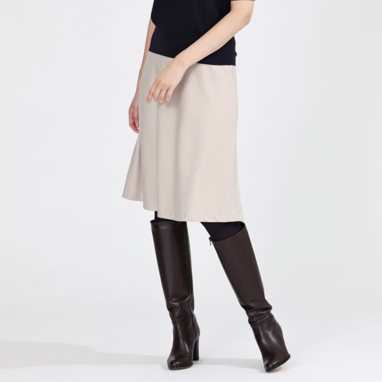 【Paul Stuart WOMEN】 ストレッチサキソニー スカート ベージュ
