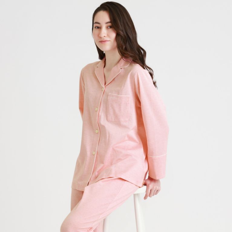 ラウンジウェア】ニットコードレーンストライプパジャマ（部屋着