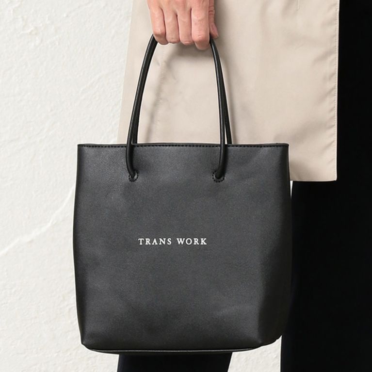 50%OFF！SALE【トランスワーク(TRANS WORK)】＊STORY掲載＊ショッパーバッグ ブラック 定価 10800円から 5400円値引！