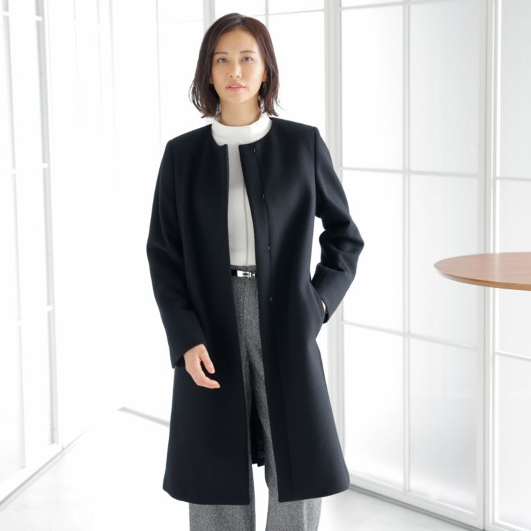 ショートビーバーノーカラーコート（ウールコート）｜TRANS WORK