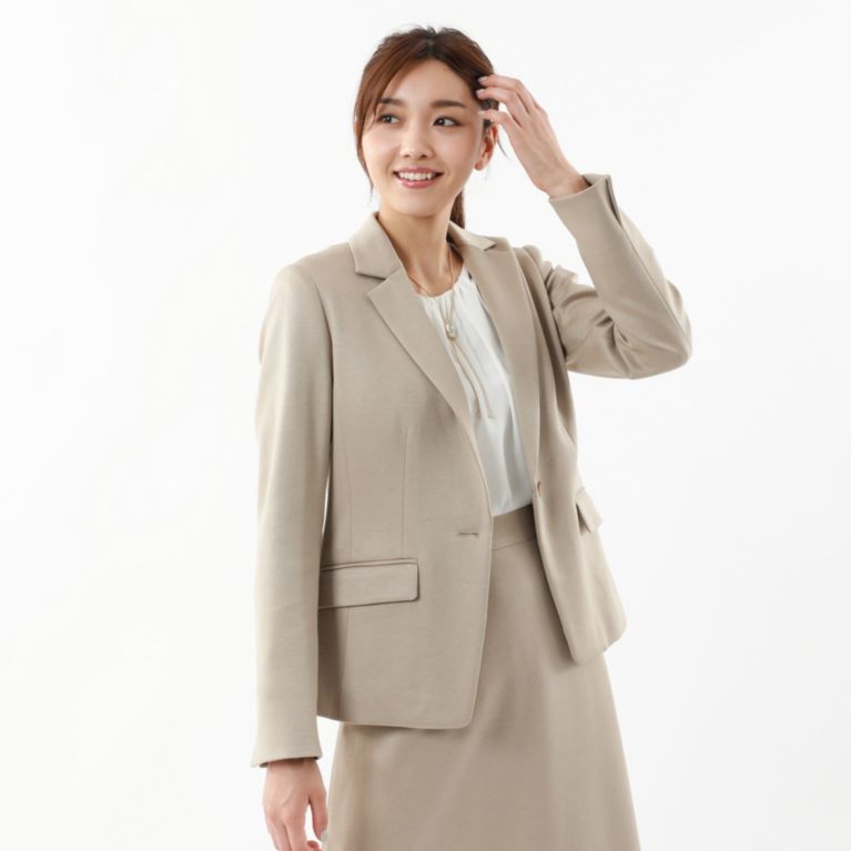 ＜三陽商会＞【トランスワーク(TRANS WORK)】【XSサイズ?】【美Jacket】ストレッチポンチテーラードジャケット ベージュ 送料無料！画像