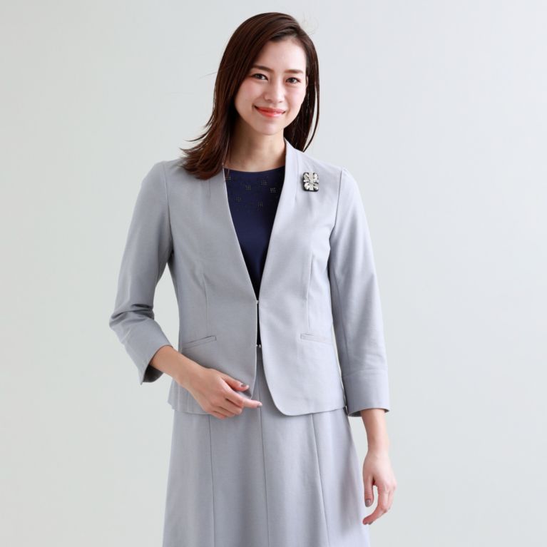 【TRANS WORK】 【セットアップ対応】【XSサイズ～】【美Jacket】【吸水速乾】【ウォッシャブル】コーコランカノコジャケット グレー