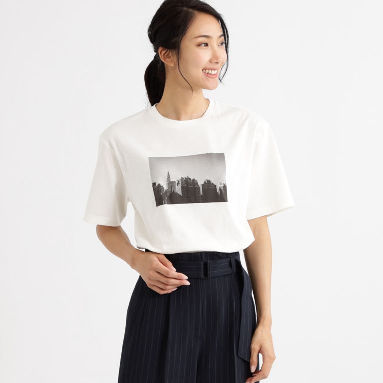 【TRANS WORK】 【バッグ付きセット企画】フォトグラフィックTシャツ オフホワイト