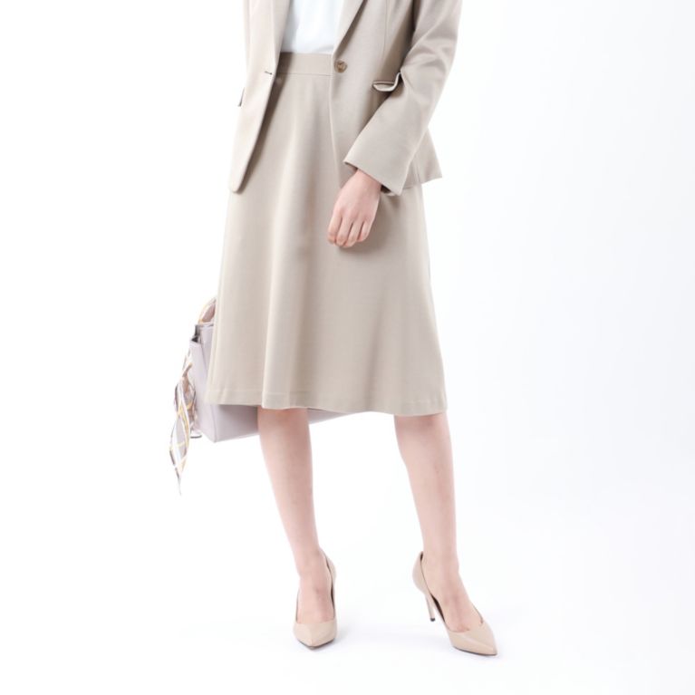 【TRANS WORK】 【XSサイズ～】【セットアップ対応】【美Skirt】ストレッチポンチスカート ベージュ