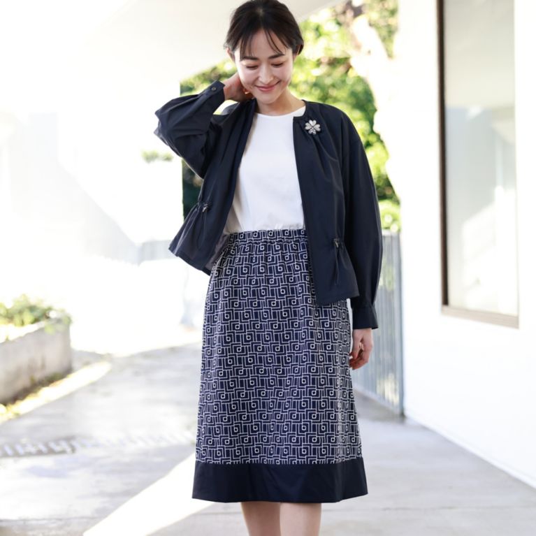 セットアップ対応】【ウォッシャブル】幾何エンブロイダリースカート