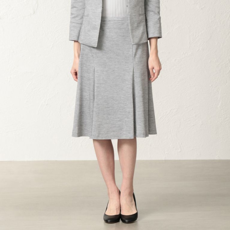 【TRANS WORK】 【美Skirt】【セットアップ対応】ラミーカノコスカート グレー