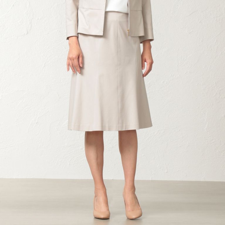 【TRANS WORK】 【セットアップ対応】【美Skirt】【接触冷感】【吸水速乾】【ウォッシャブル】クールマックスモックロディスカート ベージュ
