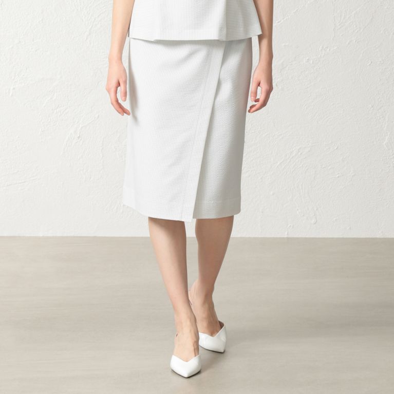 【TRANS WORK】 【セットアップ対応】【美skirt】【UV対策】【ウォッシャブル】プライムフレックスコードレーンスカート グレー