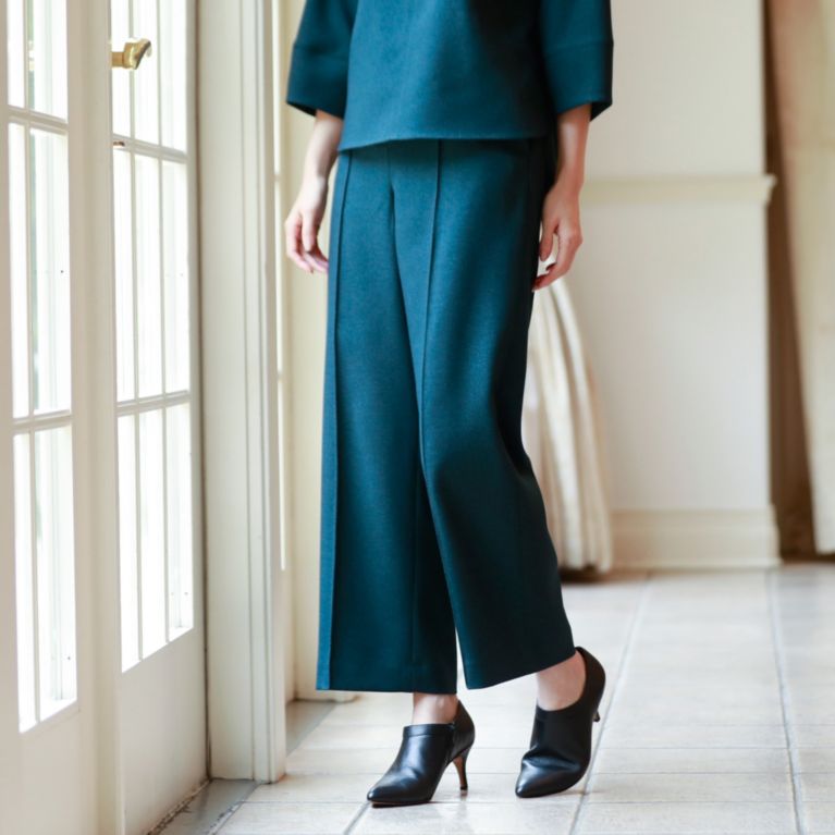【TRANS WORK】 【L】【ウォッシャブル】ウーリッシュネクストストレートパンツ グリーン