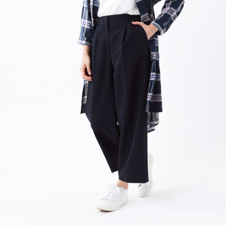 【TRANS WORK】 【L】【ウォッシャブル】2WAYストレッチセミワイドパンツ ネイビー