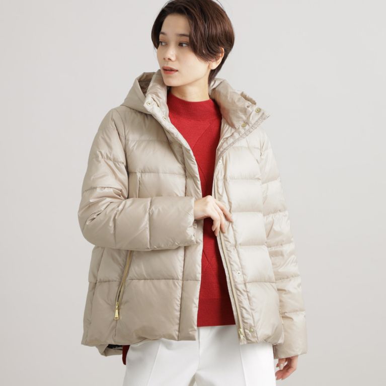 【EVEX by KRIZIA】 *Wings掲載【ウォッシャブル】ECOグリーンダウンジャケット ベージュ