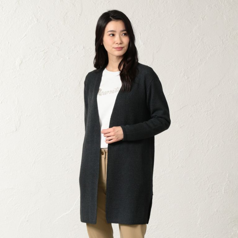 【EVEX by KRIZIA】 【ウォッシャブル】バルキーコットンロングカーディガン ダークグレー