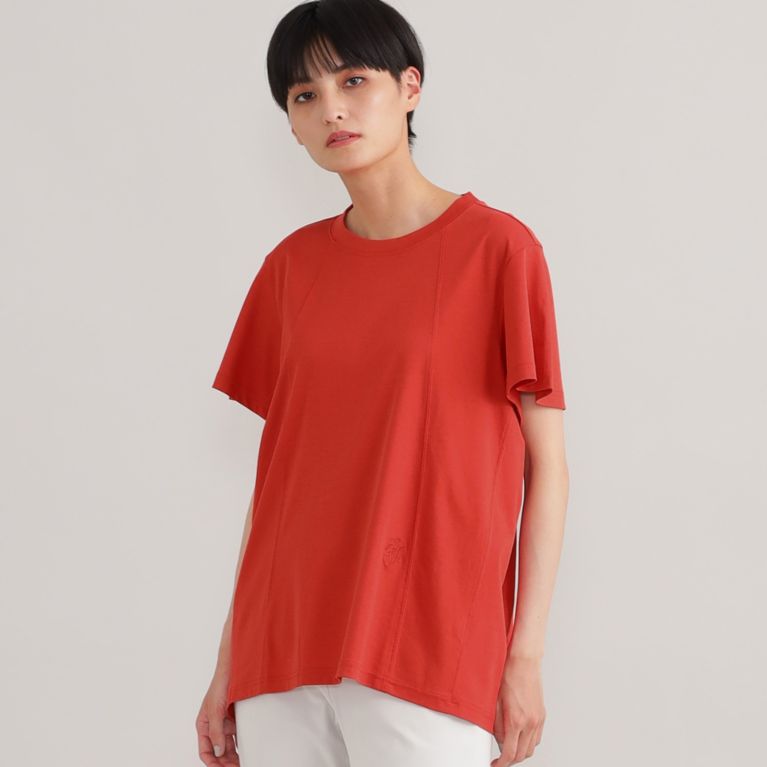 【EVEX by KRIZIA】 【ウォッシャブル】【接触冷感】シルキーコットンジャージカットソー レッド