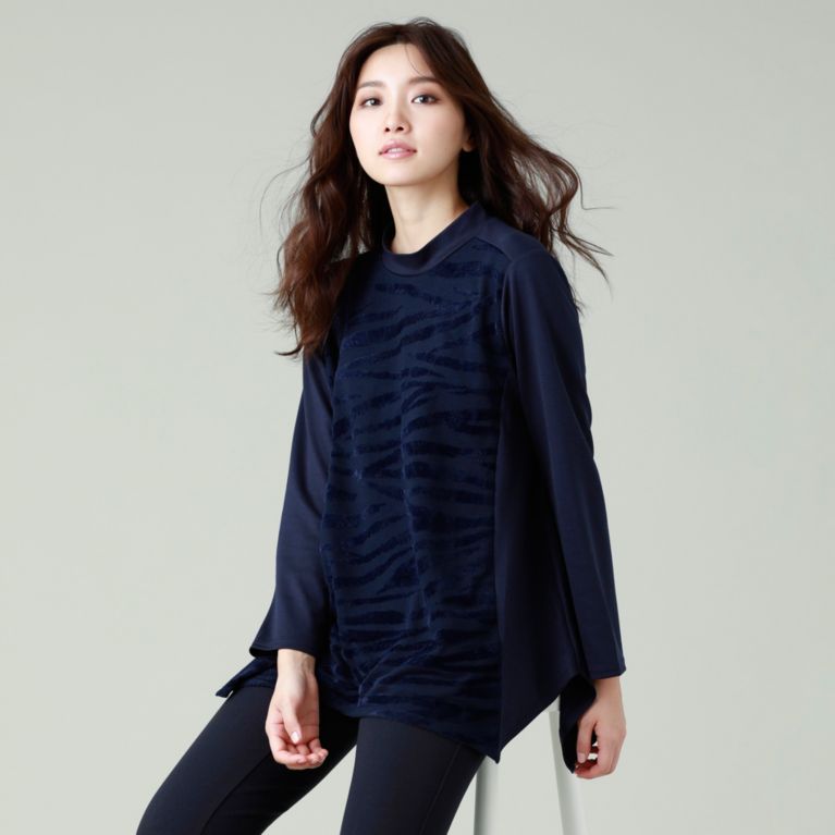 ゼブラフロッキーロングカットソー Tシャツ カットソー Evex By Krizia エヴェックス バイ クリツィア のレディースファッション通販 三陽商会