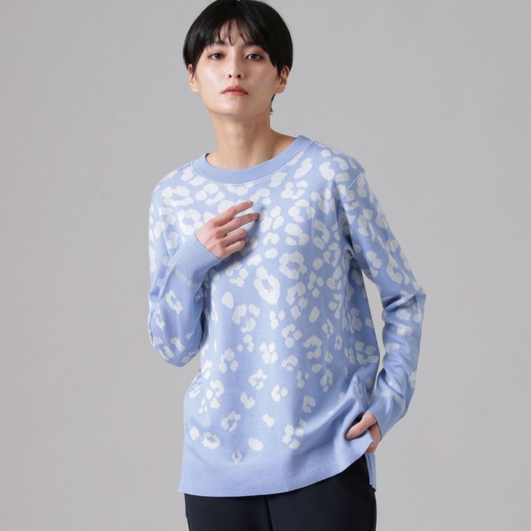 【EVEX by KRIZIA】 【ウォッシャブル】シャドーパンサーセーターマシーンカットソー ブルー