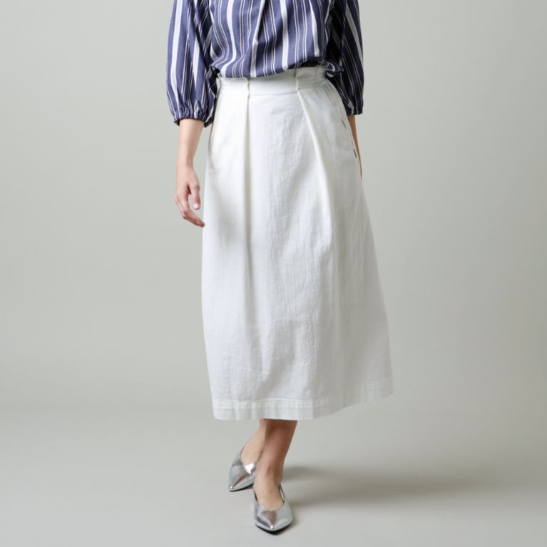 【EVEX by KRIZIA】 【ウォッシャブル】【店舗限定】デニムリネンスカート オフホワイト