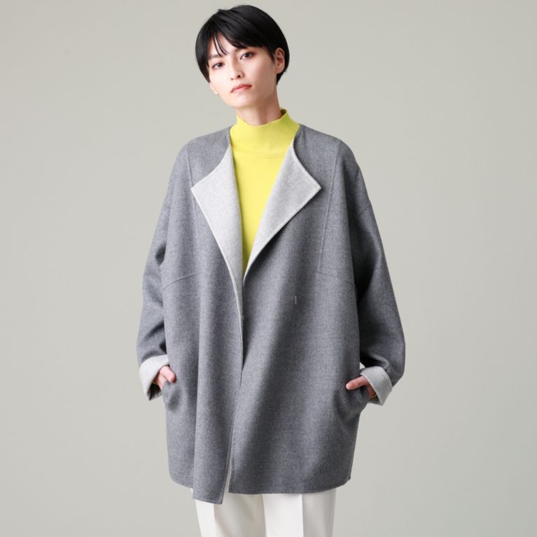 【EVEX by KRIZIA】 【L】＊Wings掲載＊ウールリバーコート グレー