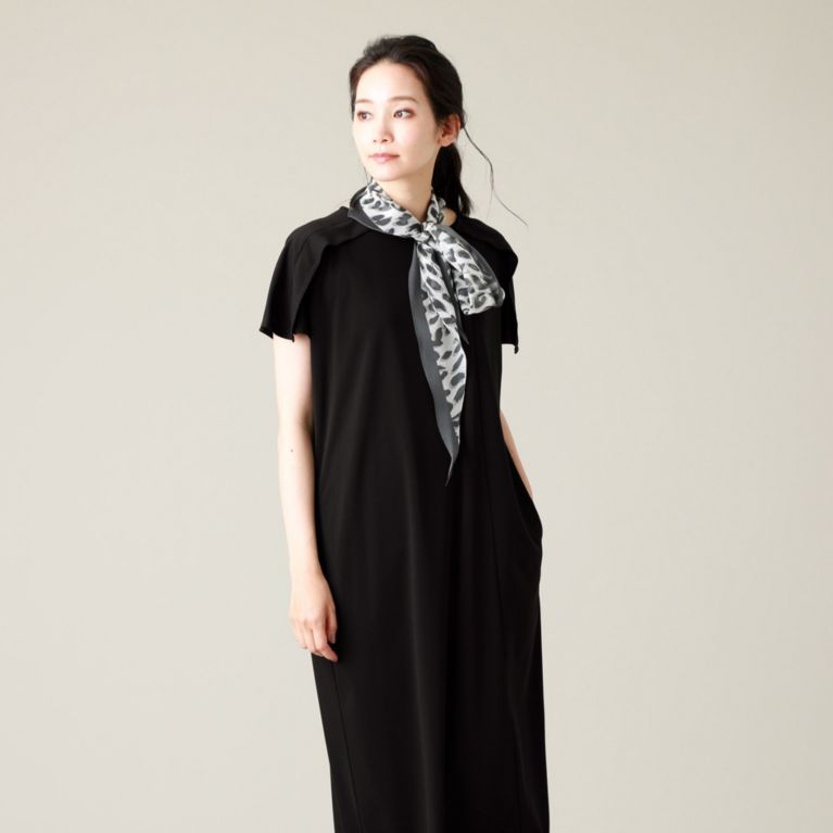 【EVEX by KRIZIA】 【L】【ウォッシャブル】【接触冷感】強撚クールスムースワンピース ブラック