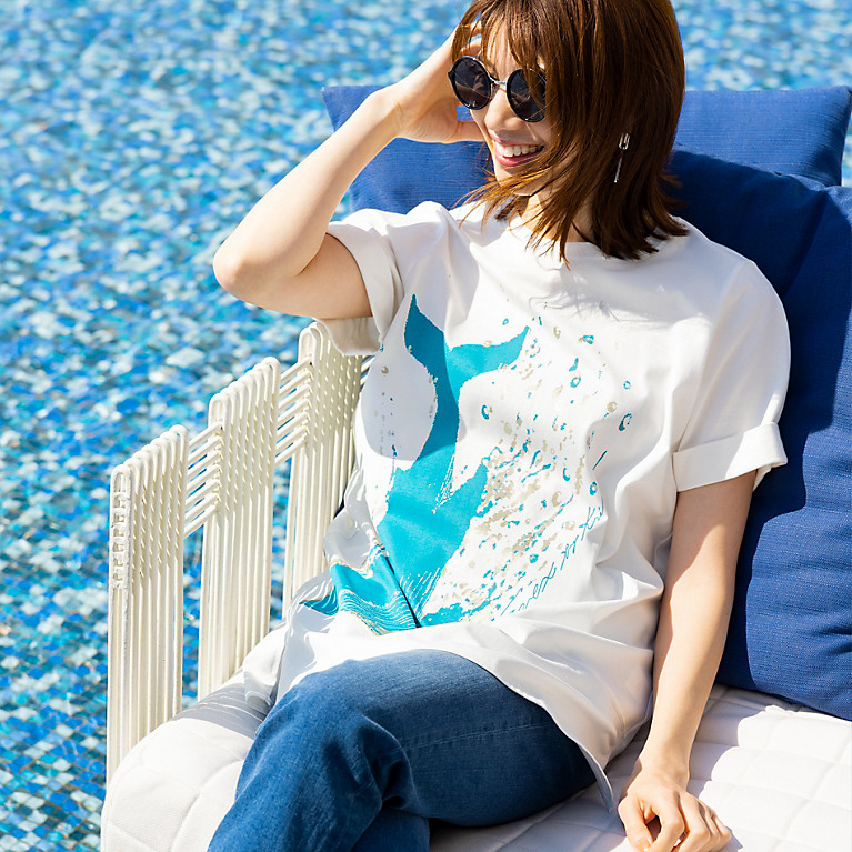 L】【ウォッシャブル】*Wings掲載 スプラッシュホエールTシャツ(ラージサイズ トップス)|EVEX by KRIZIA(エヴェックス バイ クリツィア)のレディースファッション通販|三陽商会 L】【ウォッシャブル】*Wings掲載 スプラッシュホエールTシャツ(ラージサイズ トップス)|EVEX by KRIZIA(エヴェックス バイ クリツィア)のレディースファッション通販|三陽商会