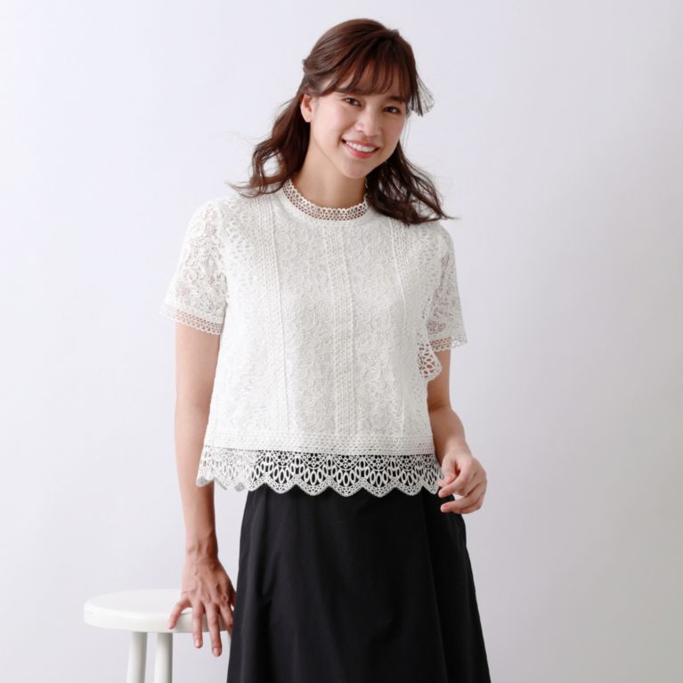 ケミカルレースブラウス シャツ ブラウス Amaca アマカ のレディースファッション通販 三陽商会