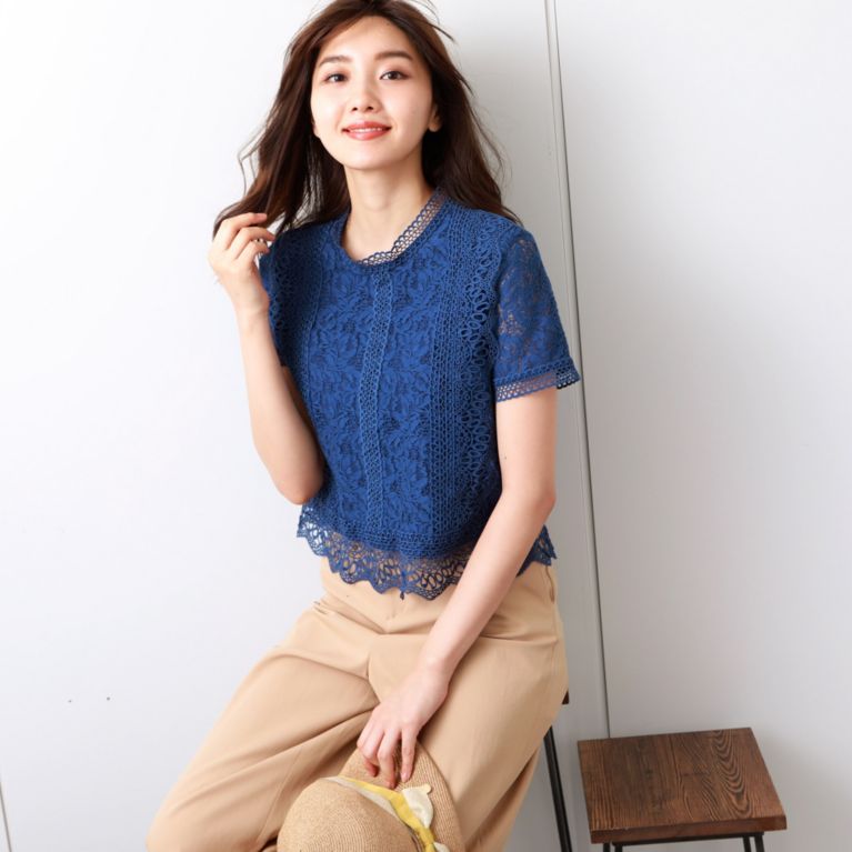 ケミカルレースブラウス シャツ ブラウス Amaca アマカ のレディースファッション通販 三陽商会