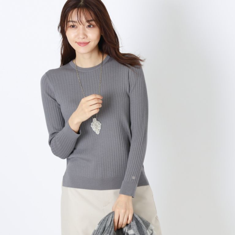 【AMACA】 MY BASIC KNITリブニット チャコール