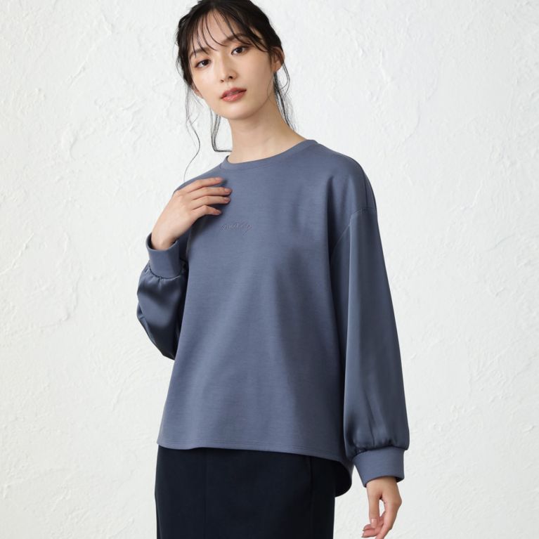 【AMACA】 【LOUNGE WEAR COLLECTION】ハイゲージダンボールプルオーバー ブルー