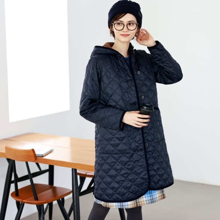 【MACKINTOSH PHILOSOPHY WOMEN】 ＜LINDETH＞キルティングロングコート ネイビー