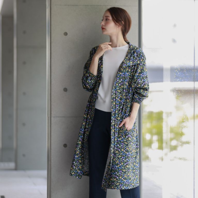 【MACKINTOSH PHILOSOPHY WOMEN】 Snowblue Garden レインモッズコート ネイビー