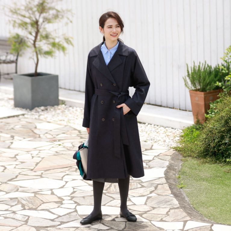 【MACKINTOSH PHILOSOPHY WOMEN】 ウールトレンチコート ネイビー