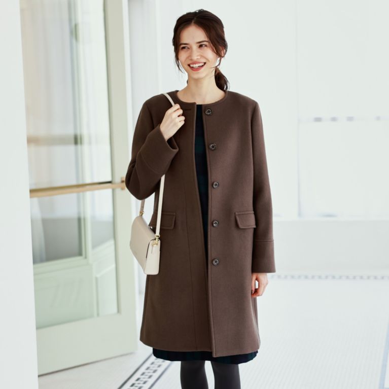 【MACKINTOSH PHILOSOPHY WOMEN】 ウールノーカラーコート キャメル