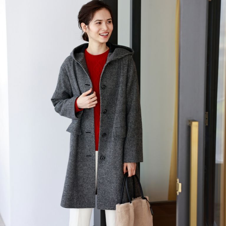 【MACKINTOSH PHILOSOPHY WOMEN】 ウールフーデッドコート グレー