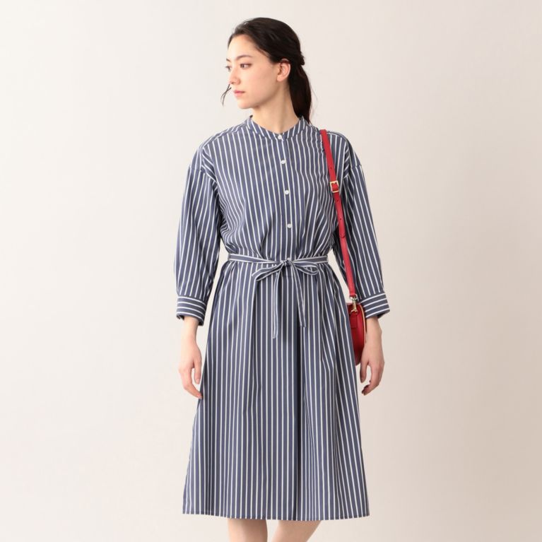 Mackintosh Philosophy Women マッキントッシュ フィロソフィー ウィメン ワンピース ウォッシャブル タイプライター ストライプコンビワンピース Sanyo Istore サンヨー アイストア