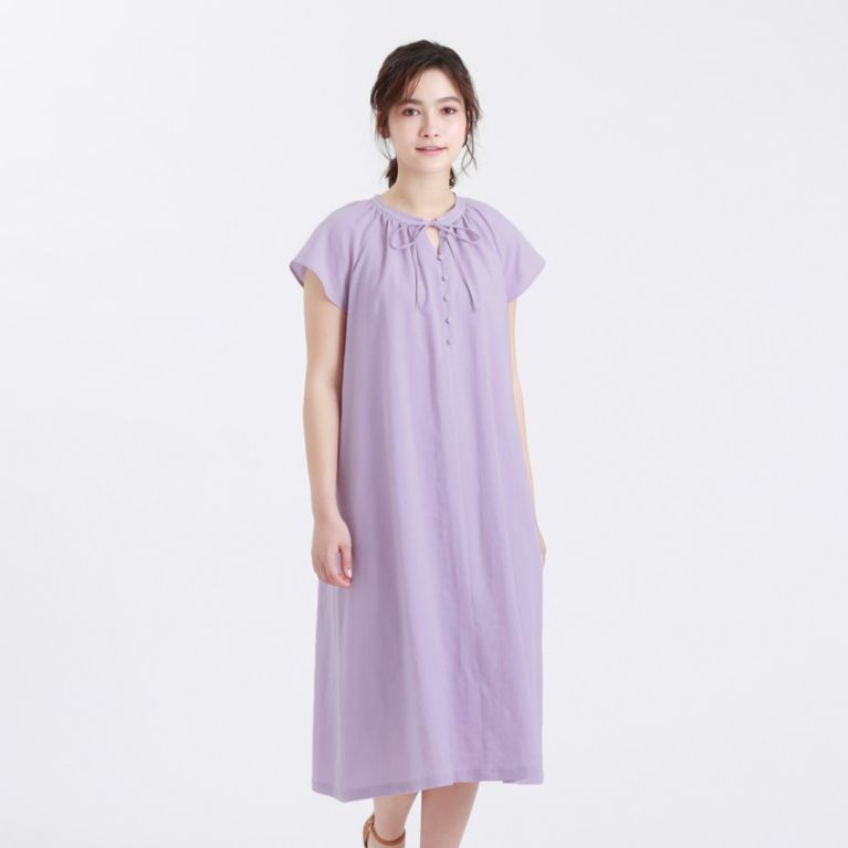 【MACKINTOSH PHILOSOPHY WOMEN】 フロントリボンリネンワンピース ラベンダー