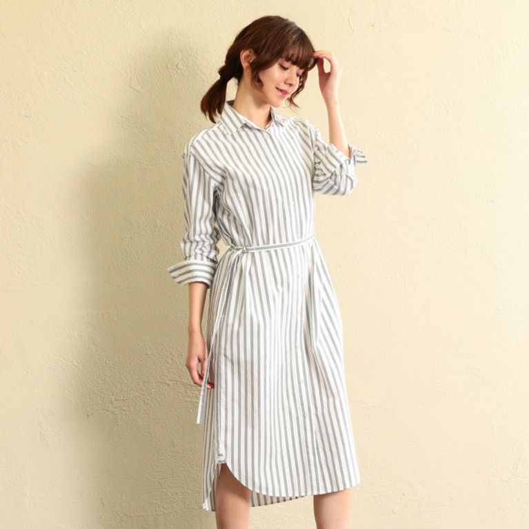 【MACKINTOSH PHILOSOPHY WOMEN】 【ウォッシャブル】綿麻ツイルワンピース オフホワイト