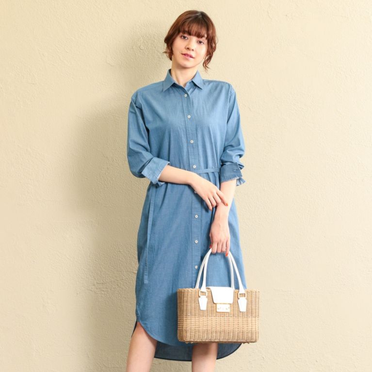 46%OFF！SALE＜三陽商会＞【マッキントッシュ フィロソフィー ウィメン(MACKINTOSH PHILOSOPHY WOMEN)】【ウォッシャブル】綿麻ツイルワンピース ブルー 送料無料 ＆ 定価 28080円から 12960円値引！