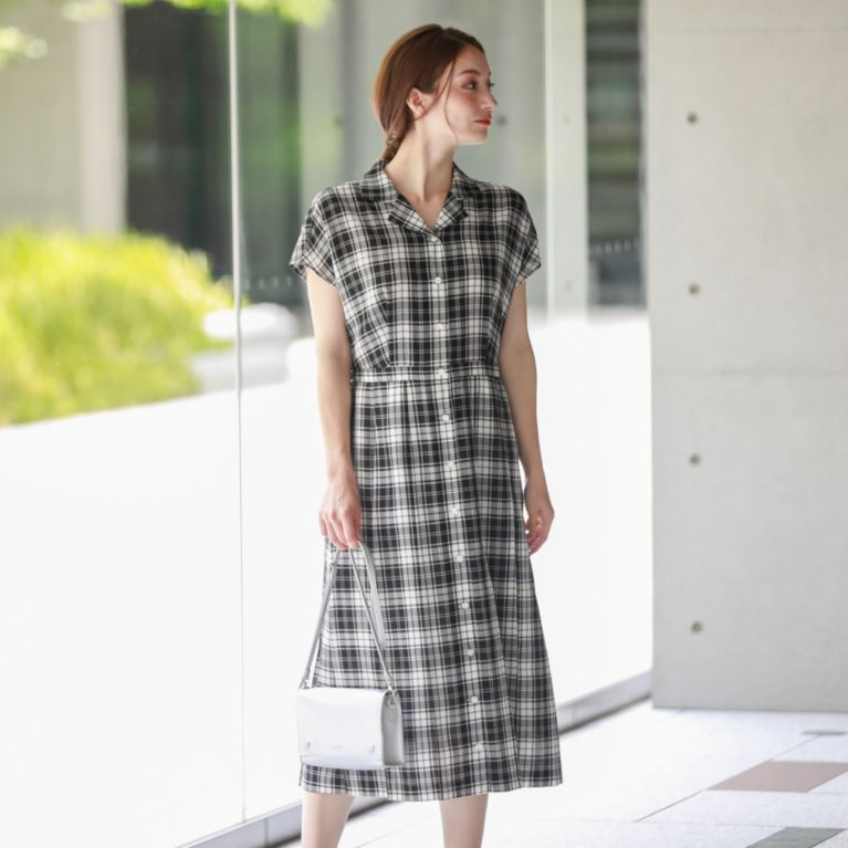 オープンカラーチェックワンピース ワンピース Mackintosh Philosophy Women マッキントッシュ フィロソフィー ウィメン のレディースファッション通販 三陽商会