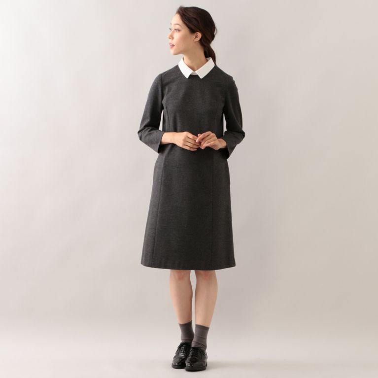 32%OFF！SALE＜三陽商会＞【マッキントッシュ フィロソフィー ウィメン(MACKINTOSH PHILOSOPHY WOMEN)】【ウォッシャブル】ウォッシャブルポンチ ワンピース チャコールグレー 送料無料 ＆ 定価 33480円から 10800円値引！画像