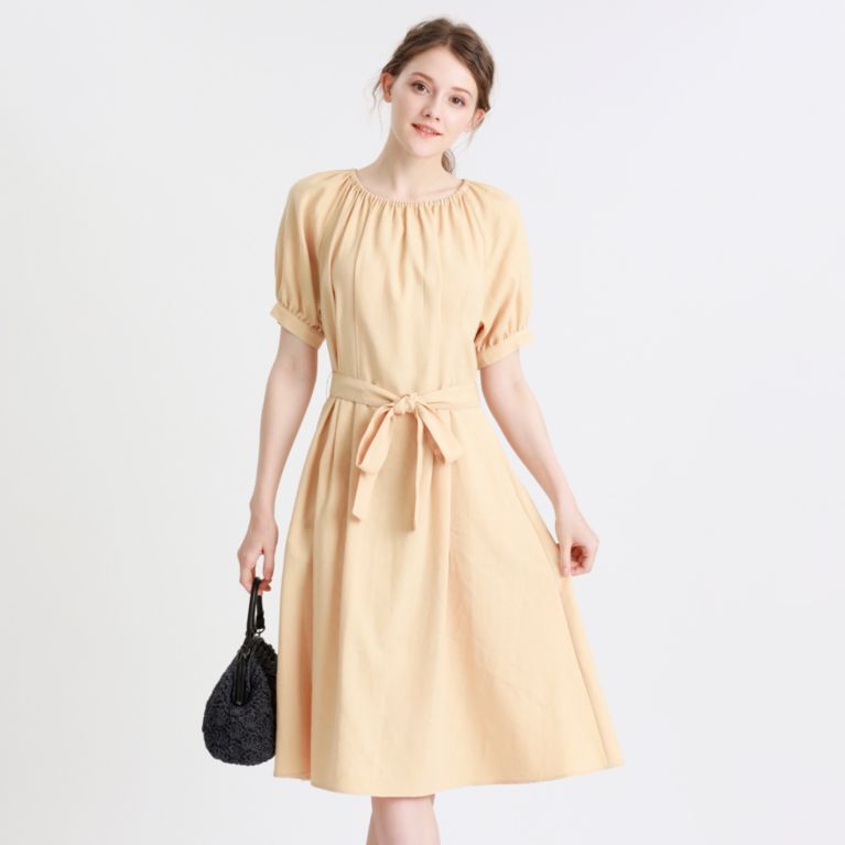 【MACKINTOSH PHILOSOPHY WOMEN】 ポリエステルリネンワンピース イエロー