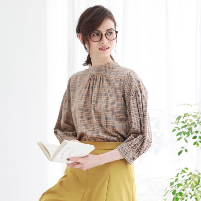 【MACKINTOSH PHILOSOPHY WOMEN】 コットンウールボイルブラウス ベージュ
