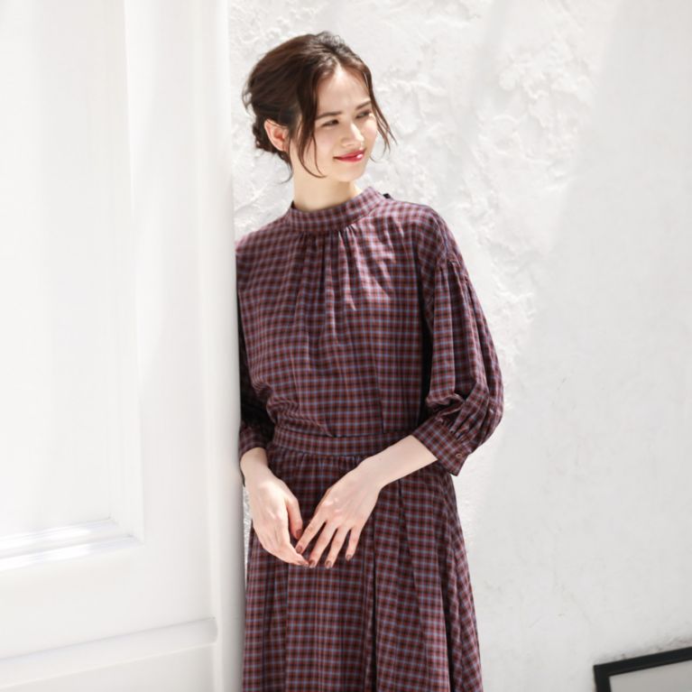 【MACKINTOSH PHILOSOPHY WOMEN】 コットンウールボイルブラウス ブラウン