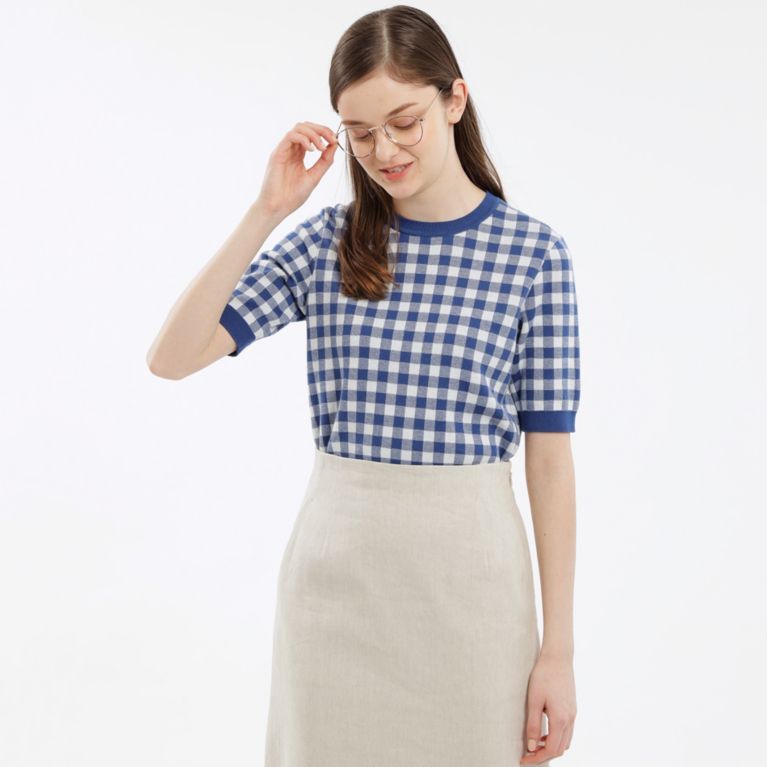 ギンガムチェックプルオーバー ニット セーター Mackintosh Philosophy Women マッキントッシュ フィロソフィー ウィメン のレディースファッション通販 三陽商会