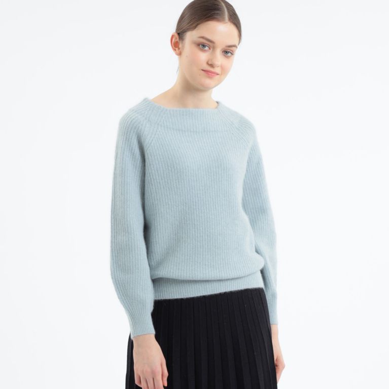 【MACKINTOSH PHILOSOPHY WOMEN】 【WEB限定】へアリーボートネックニット ライトブルー