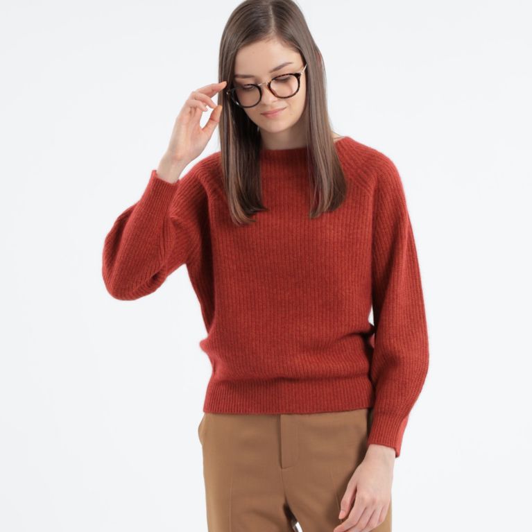 【MACKINTOSH PHILOSOPHY WOMEN】 【WEB限定】へアリーボートネックニット オレンジ