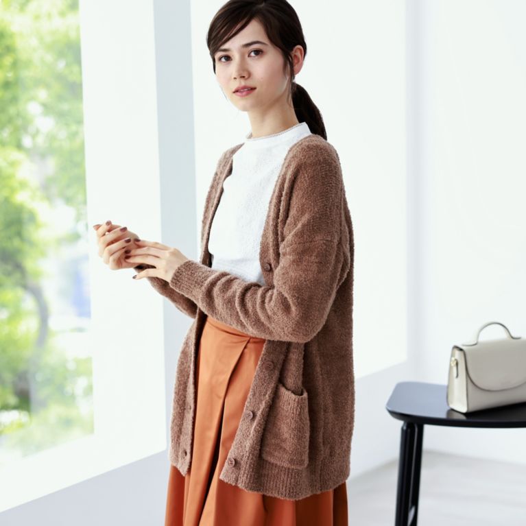 【MACKINTOSH PHILOSOPHY WOMEN】 シャギーニットカーディガン ブラウン