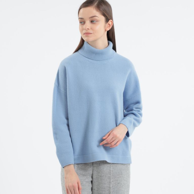 【MACKINTOSH PHILOSOPHY WOMEN】 【WEB限定】ウールカシミヤハイネックニット ライトブルー