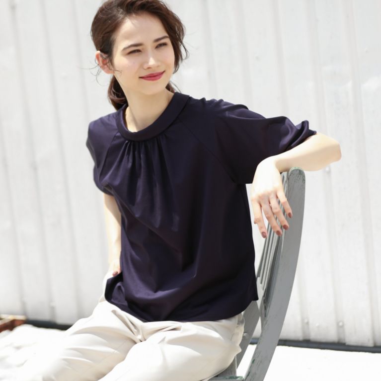 【MACKINTOSH PHILOSOPHY WOMEN】 ロールカラープルオーバー ネイビー