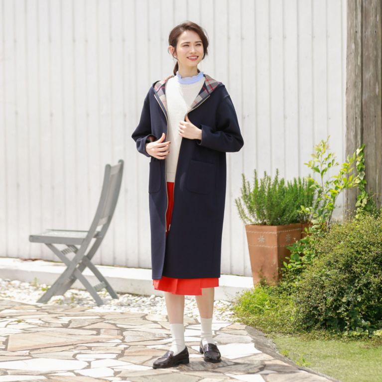 【MACKINTOSH PHILOSOPHY WOMEN】 ハウスチェックダンボールコーディガン ネイビー