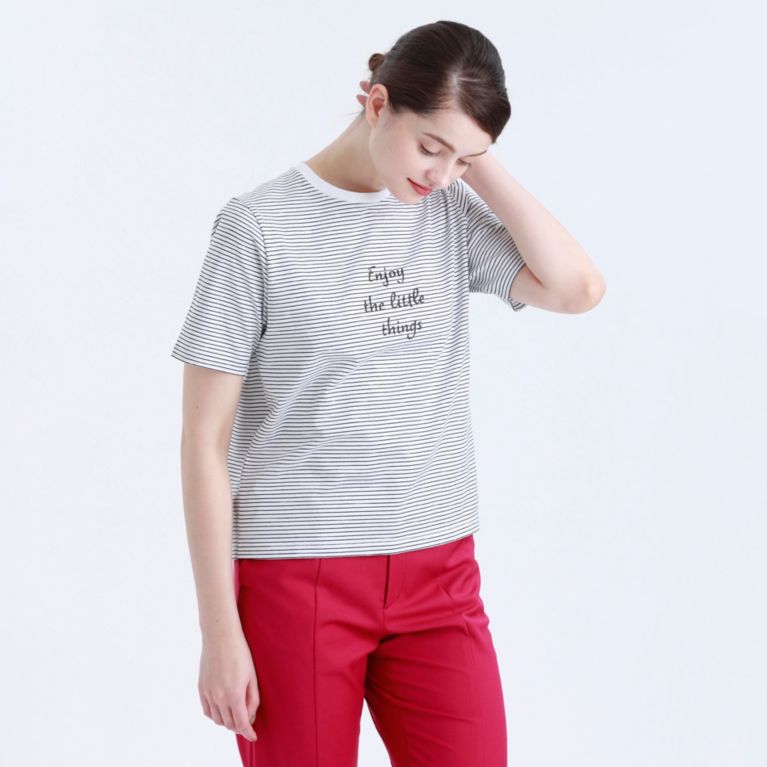 【MACKINTOSH PHILOSOPHY WOMEN】 メッセージTシャツ「Enjoy the little things」 ブラック